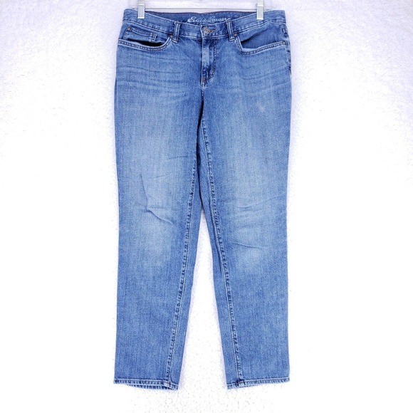 Eddie Bauer Women's Boyfriend Jeans - Slim Leg, Washed Cinder, 12